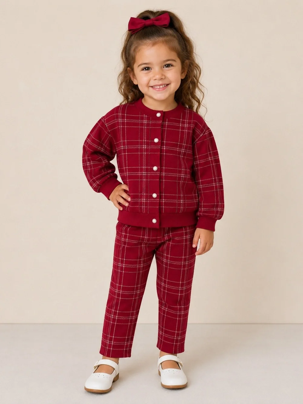 H&M Girls' Plaid red Set